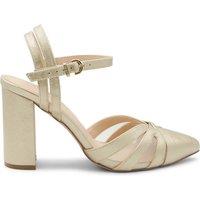 Paradox London Women's 'Kimora' Block Heel Pointed Court Shoes in Gold | Size: 7