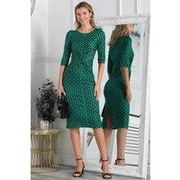 Jolie Moi Women's Qyara Jersey Twist Bodycon Midi Dress in Green | Size: 18
