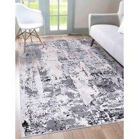 Desire Rugs Modern Styra Abstract Area Rugs Luxury for Bedroom, Living Room, & Hallway in Silver | Size: 60 cm x 220 cm