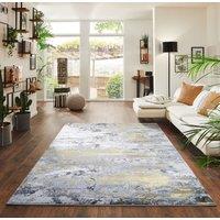 Desire Rugs Onyx Modern Abstract Area Rug - Stylish Sprayed Design for Elegant Interiors in Gold | Size: 60 cm x 220 cm