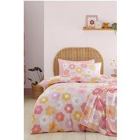 Catherine Lansfield 'Retro Daisy' Reversible Duvet Cover Set in Pink | Size: Double