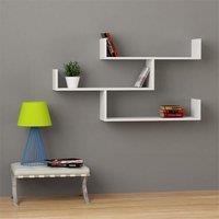 Decortie Tibet' Wall-Mounted Bookcase Display Unit 120cm Wide in White | Size: 1 Pack