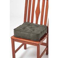 Homescapes Faux Suede Dining Chair Booster Cushion in Grey | Size: 40 cm x 40 cm