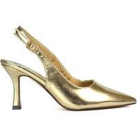 XY London Women's 'Valerie' Stiletto High Heel Closed Toe Slingback Court Shoes in Metallic Gold | Size: 3