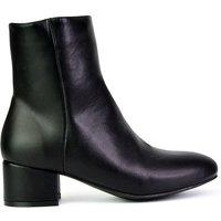 XY London Women's 'Nolan' Mid Block Heel Ankle Boots With Inside Zip in Black | Size: 7