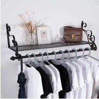 28 x 80cm Wall Mounted Metal Clothes Shelf Garment Shop Display Rack Bedroom