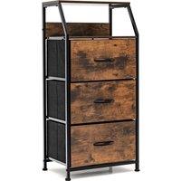 Costway 3 Drawer Organizer Unit Freestanding Cabinet Dresser with 3 Removable Drawers in Dark Brown