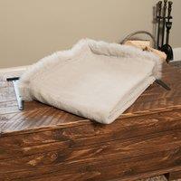 Native Natural Grey Linen Blanket Sheepskin Trim 140x180cm | Size: Double