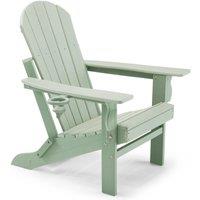 VonHaus Westport Reclining HDPE Folding Adirondack Garden Chair in Light Green | Size: 1 Pack