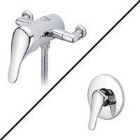 Nes Home Dex Single Level Manual Shower Mixer Valve Chrome in Metallic Silver