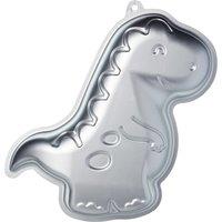 KitchenCraft Silver Dinosaur Shaped Cake Tin, Anodised Aluminium Cake Pan