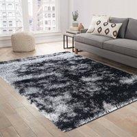 Desire Rugs Modern Soft Two Tone Shimmer Shaggy Area Rugs in Dark Grey | Size: 80 cm x 150 cm