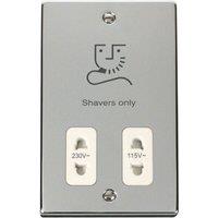 CGC Lighting Royal Polished Chrome Slim Shaver Socket White Insert in Metallic Silver