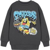 SpongeBob SquarePants Boy's Sweatshirt | Charcoal | Official Merch in Grey | Size: 13-14 Years