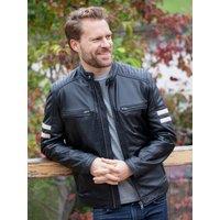 Lakeland Leather Men's Charlie II Leather Racer Jacket in Black | Size: 40