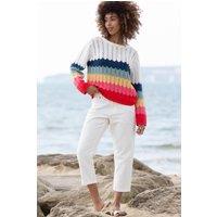 Kite Women's Newton Organic Cotton Cropped Straight Leg Jeans Ivory in Cream | Size: 12