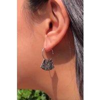 Otis Jaxon London Women's Hammered Grecian Sterling Silver 1/4 Hoop Earrings