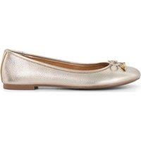 Dune London Women's 'Hallo' Leather Ballet Pumps in Gold | Size: 3