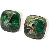 Harfi Women's Emerald May Birthstone Sterling Silver Stud Earrings