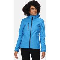 Regatta Women's Venturer 3-layer Waterproof Hooded Softshell Jacket in Mid Blue | Size: 10