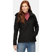 Regatta Women's Venturer 3-layer Waterproof Hooded Softshell Jacket in Jet Black | Size: 10