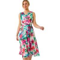 Petite Floral Cowl Neck Midi Dress