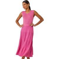 Shimmer Knit Pleated Dress