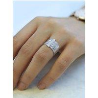Otis Jaxon London Women's Hammered Sterling Silver Stacking Ring | Size: Q