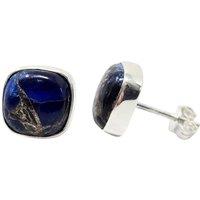 Harfi Women's Sapphire September Birthstone Silver Stud Earrings