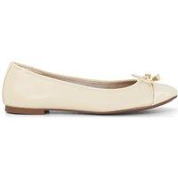 Dune London Women's 'Hallo' Leather Ballet Pumps in Ecru | Size: 8