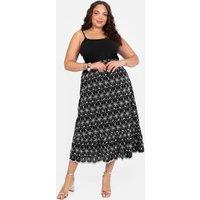Lovedrobe Women's Broderie Midaxi Skirt in Black | Size: 14
