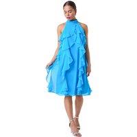 Petite Halter Neck Ruffle Shift Dress