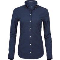 TEE JAYS Women's Perfect Long Sleeve Oxford Shirt in Navy | Size: Large