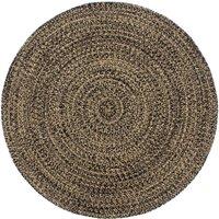 Handmade Rug Jute Black and Brown 180 cm