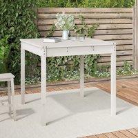 Berkfield Home Garden Table White 82.5x82.5x76 cm Solid Wood Pine