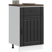Berkfield Home Kitchen Base Cabinet Lucca Black Engineered Wood