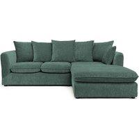 Abakus Direct Lucas Water Repellent Velvet Chenille Right Facing Corner Sofa in Jungle Green in Dark Green