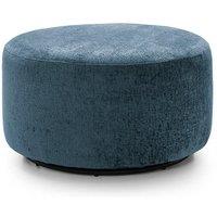Abakus Direct Harriet Crushed Chenille Swivel Footstool in Dark Blue