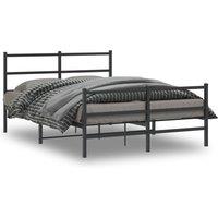 Metal Bed Frame without Mattress with FootboardBlack 140x200cm