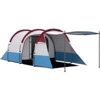 OUTSUNNY 2 Man Camping Tunnel Tent with Bedroom & Living Room, Red