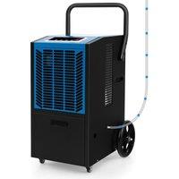 Costway 66L Commercial Dehumidifier Industrial Crawl Space Dehumidifier w/Pump in Blue