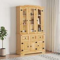Berkfield Home Highboard Corona Brown 112x43x196 cm Solid Wood Mexican Pine | Size: 112 x 43 x 196 cm