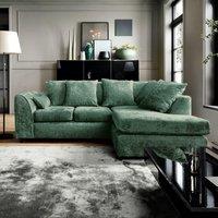Abakus Direct Harriet Crushed Chenille Right Facing Corner Sofa in Green
