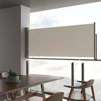 Berkfield Home Patio Retractable Side Awning 100 x 300 cm Cream in Beige
