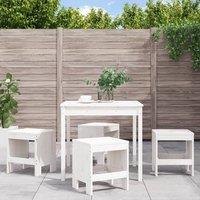 Berkfield Home 5 Piece Garden Dining Set White Solid Wood Pine