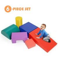 Gymax 6PCS Foam Climbing Blocks Indoor Playset For Climb & Crawl Activity