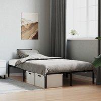 Metal Bed Frame Black 120x190 cm Small Double