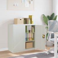 Berkfield Home Office Cabinet with 2 Doors Grey 90 cm Steel