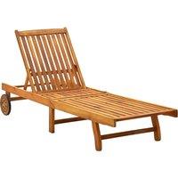 Sun Lounger Solid Acacia Wood
