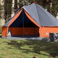 Berkfield Home Family Tent Tipi 8-Person Grey & Orange Waterproof